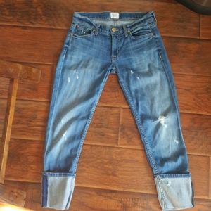 Hudson deep cuff cropped jeans sz 25